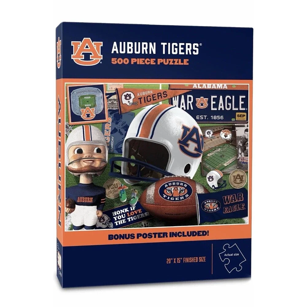 Auburn Tigers 500 Piece Puzzle YouTheFan Retro Series NCAA Football Gift 20*15in